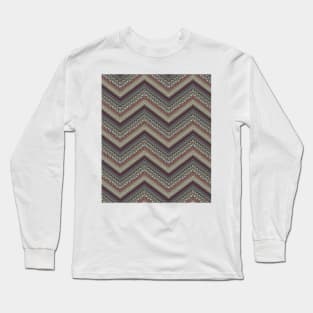 Herringbone with Lace Decoration Long Sleeve T-Shirt